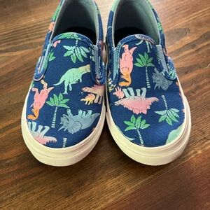 Kids Dinosaur Print Slip-On Shoes - Blue